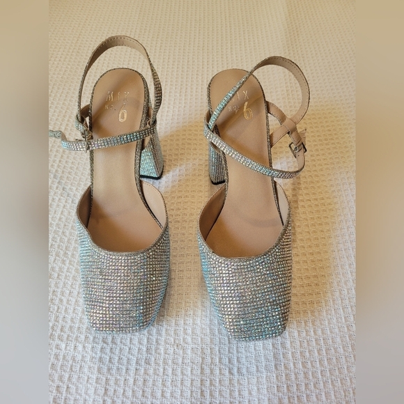Mix No. 6 Shoes - Elegant Glitter Block Heel Sandals